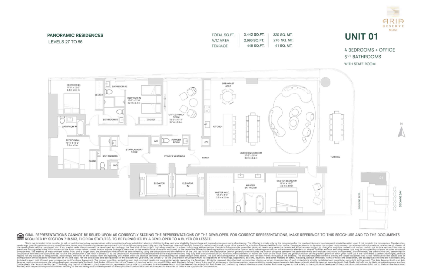 Aria Reserve Miami — Residence 01-A floor plan