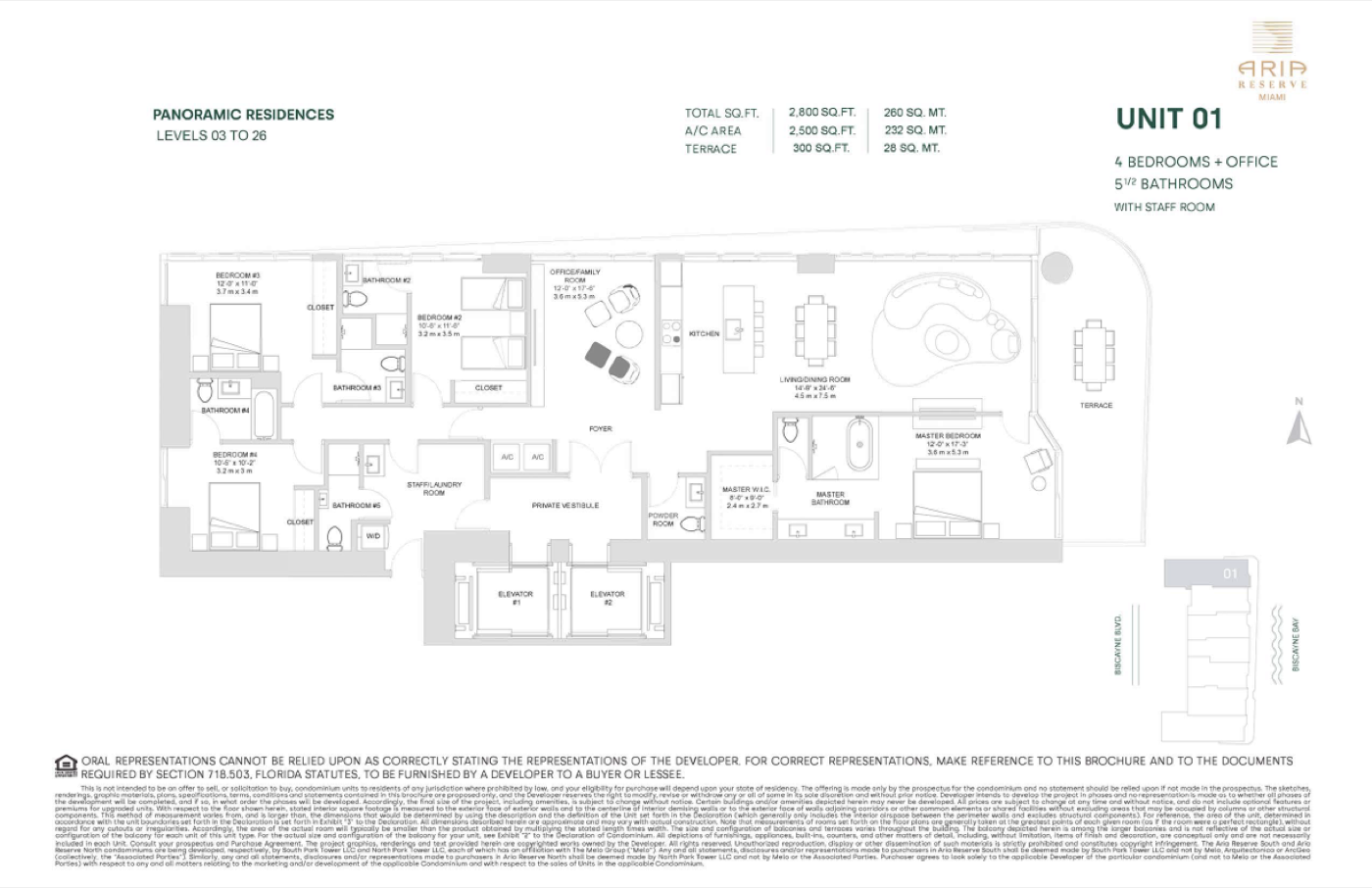 Aria Reserve Miami — Residence 01 floor plan