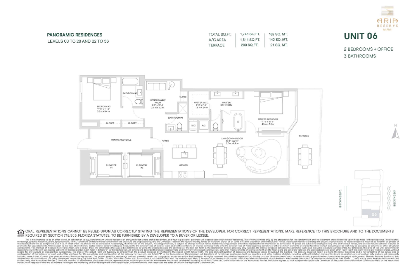 Aria Reserve Miami — Residence 06 floor plan