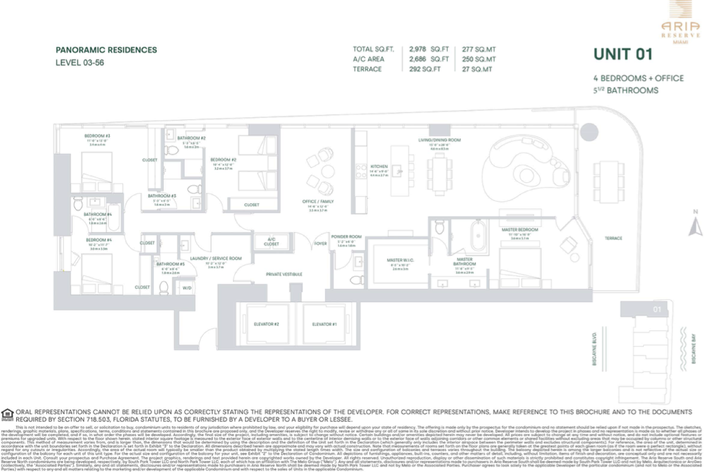 Aria Reserve South Tower — Residence 01 floor plan