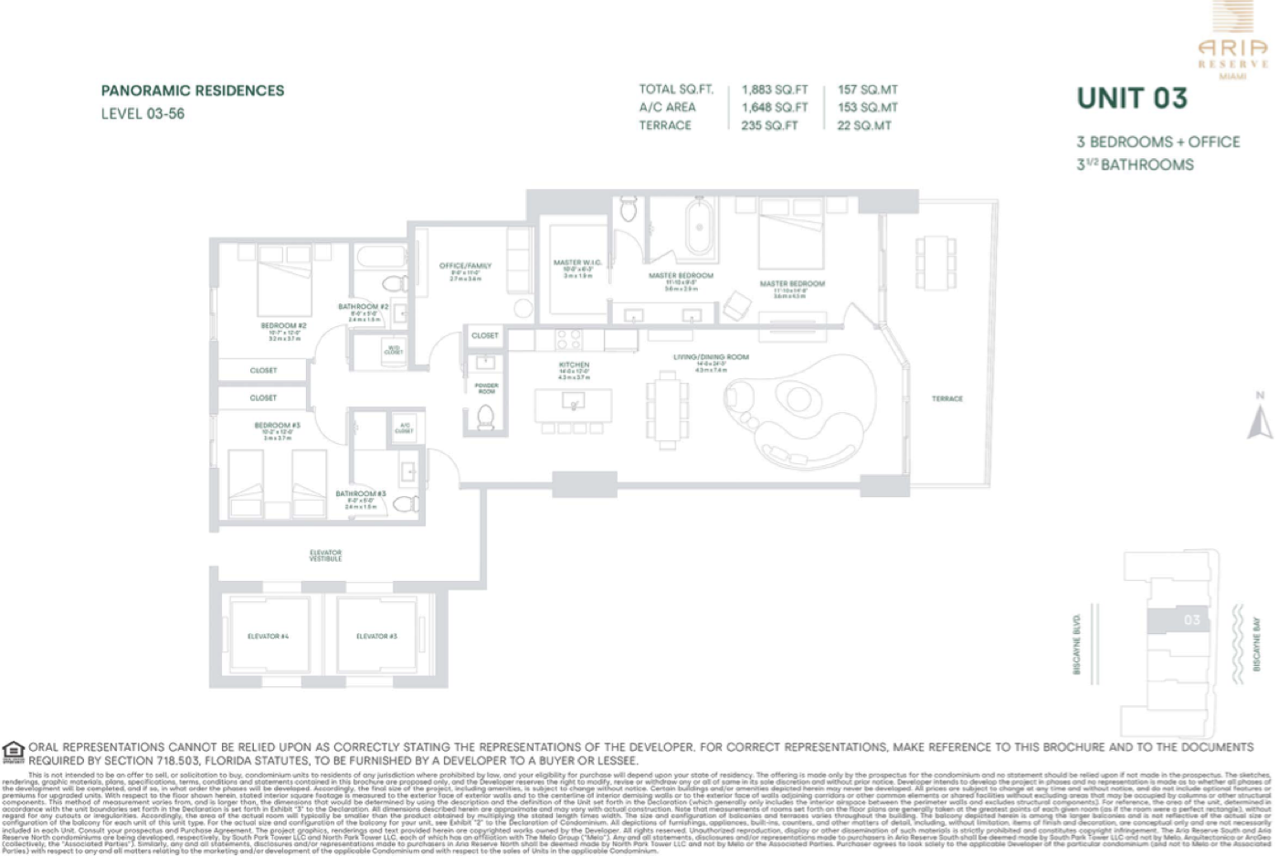 Aria Reserve South Tower — Residence 03 floor plan
