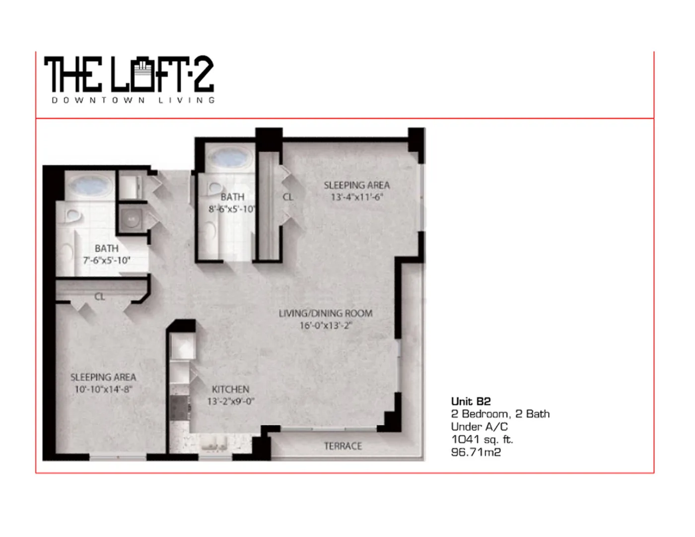 The Loft Downtown II — Unit B2 floor plan